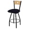 Holland Bar Stool Co 30" Swivel Counter Stool, Black Wrinkle, Nat Back, Canter Twilight Seat X830 - alternate 1